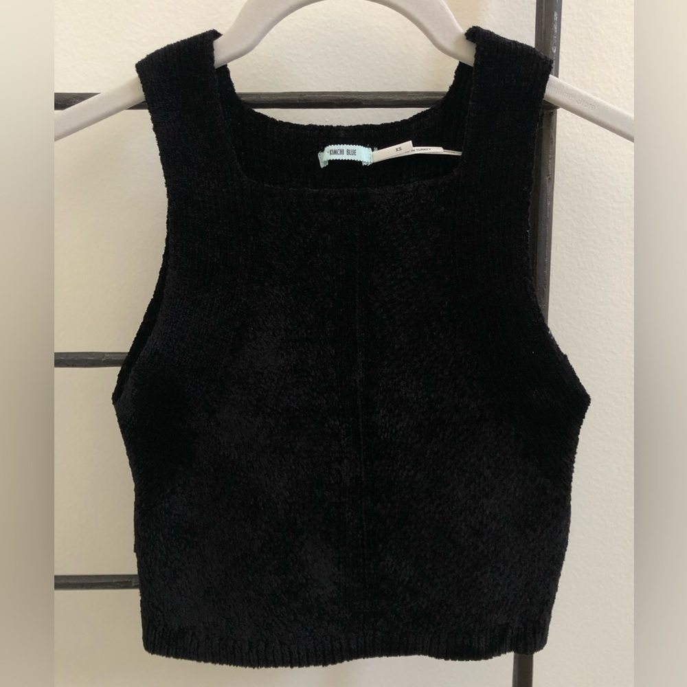 Black Velvet Crop Top